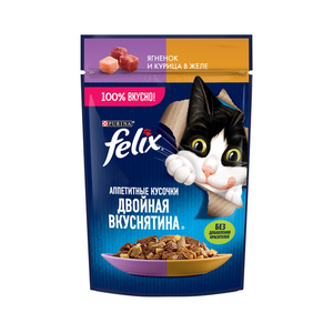 Корм влажный Felix Двойная вкуснятина Ягненок-курица