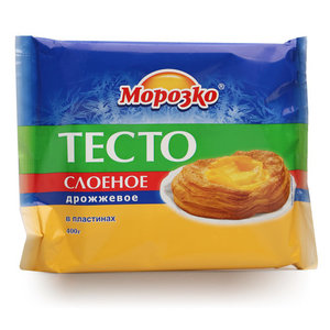 Тесто слоеное дрожжевое в пластинах ТМ Морозко