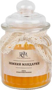 Свеча ароматизированная в банке Зимний мандарин горение: 45 часов