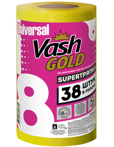 Тряпка универсальная Vash Gold в рулоне 38 л, 13,5 х 13,5 х 24,5 см