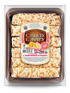 Блинчики сытные «С Пылу с Жару» с ветчиной и сыром ГОСТ замороженные, 360 г