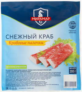 Палочки крабовые Снежный Краб ТМ Мирамар