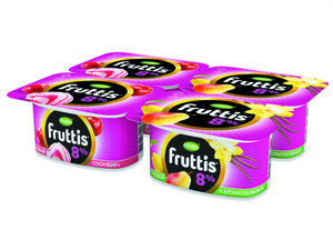 Йогуртный продукт Fruttis вишневый пломбир/груша-ваниль 8%