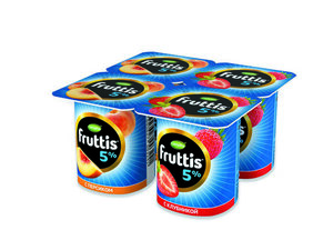 Йогуртный продукт Fruttis клубника-персик 5%