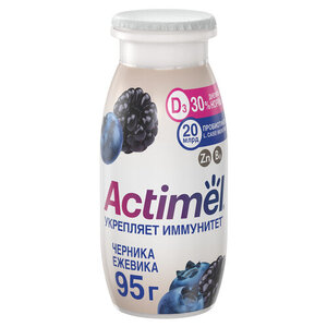 Напиток кисломолочный Actimel с черникой и ежевикой 1,5% БЗМЖ