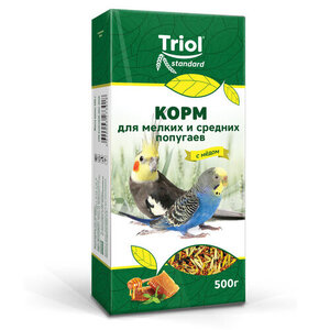 Корм для попугаев Triol с медом для мелких и средних видов