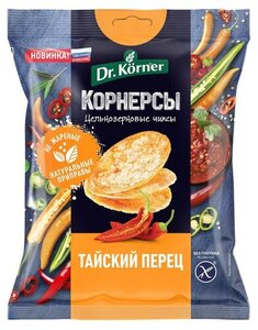 Чипсы безглютеновые Dr. Korner цельнозерновые с тайским острым сладким перцем
