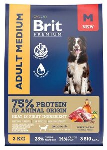 Корм для взрослых собак Brit средних пород с индейкой и телятиной
