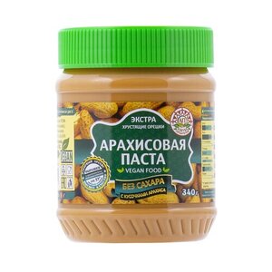 Арахисовая паста Экстра без сахара с кусочками арахиса ТМ Азбука продуктов 