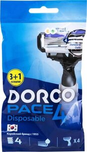 Бритвенный станок мужской одноразовый Dorco Pace 4, 4 шт.