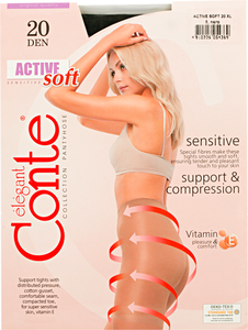 Колготки женские 20 ден active (актив) размер 5XL ТМ Conte (Конте)