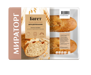 Багет Мираторг ржано-пшеничный для домашнего допекания