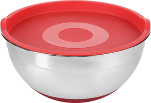 Миска Homeclub d=25 см, с крышкой и силиконовым дном, нержавеющая сталь, 4,2 л