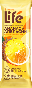 Батончик фруктовый ананас и апельсин ТМ Лента Life