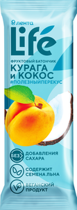 Батончик фруктовый курага и кокос ТМ Лента Life 