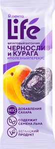 Батончик фруктовый чернослив и курага ТМ Лента Life