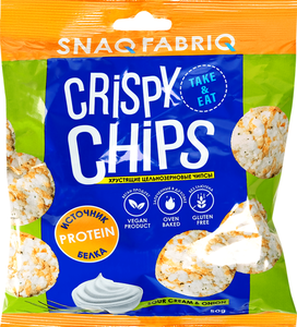 Чипсы цельнозерновые со вкусом Сметана и зеленый лук ТМ Snaq Fabriq
