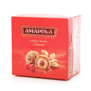 Конфеты вафельные глазированные клюква и ваниль ТМ Amapola (Амапола)