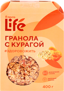 Гранола Лента LIFE без сахара с курагой