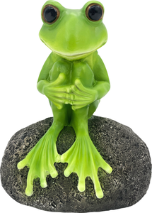Фигура садовая GIARDINO CLUB Лягушка на камне 17x12x20см WD228110