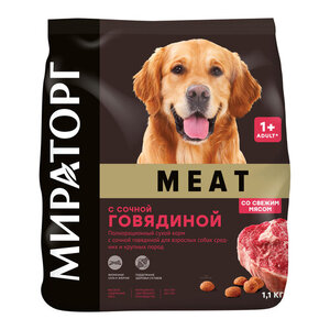 Корм для взрослых собак средних и крупных пород Meat (Мит) с сочной говядиной ТМ Winner (Виннер)