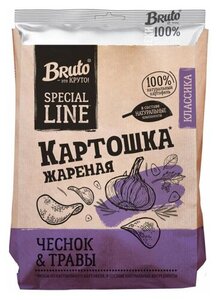 Чипсы картофельные Bruto чеснок и травы