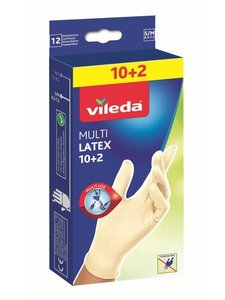 Перчатки Мульти Латекс 10+2 шт одноразовые S/M ТМ Vileda (Виледа)