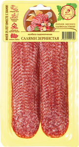 Колбаса Иней Салями Зернистая сырокопченая нарезка