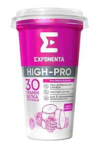 Напиток кисломолочный обезжиренный Exponenta High-Pro со вкусом Малина-банан 0%