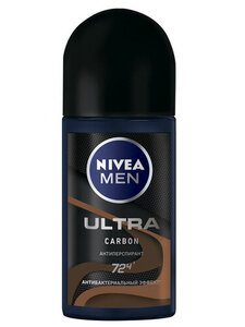 Антиперспирант мужской Ultra Carbon Nivea Men 48 ч антибактериальный эффект, 50 мл