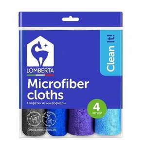 Салфетки Lomberta из микрофибры универсальные, 4 шт