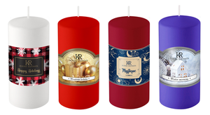 Свеча-столбик Kukina Raffinata Новогодние мотивы Арома парафин в ассортименте, 5 x 10 см