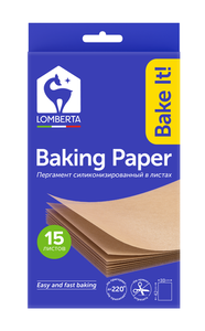Пергамент для выпечки Lomberta 38 х 42 см, 15 листов