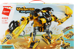 Конструктор Qman строительная техника, 509 деталей