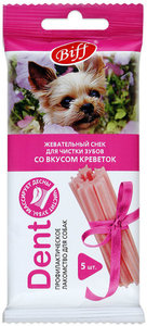 Снек жевательный для собак Biff Dent со вкусом креветок  ТМ Biff (Бифф), 5 шт