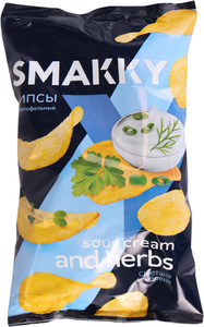 Чипсы Smakky со вкусом сметана и зелень