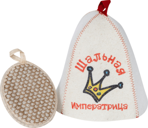Набор для бани Главбаня шапка и мочалка