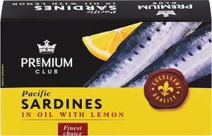 Сардины PREMIUM CLUB кусочками в масле с лимоном
