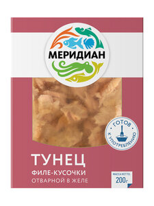 Тунец Меридиан отварной филе-кусочки в желе