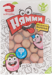 Колбаски Крошка Нямми вареные ТМ Мясной дом Бородина Колбаски Крошка Нямми вареные ТМ Мясной дом Бородина
