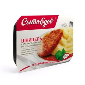 Шницель с картофельным пюре под красным соусом ТМ Сытоедов