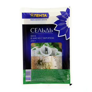 Сельдь филе в масле с укропом ТМ Лента