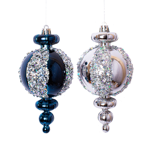 Набор подвесок B&H Зимняя сказка синий-серебряный, 14 см x 2 шт