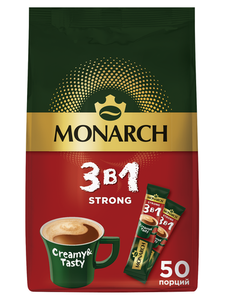 Напиток кофейный Monarch Strong 3в1 растворимый 13 г x 50 шт
