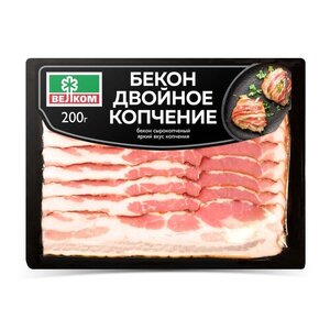 Бекон сырокопченый Двойное копчение ТМ Велком