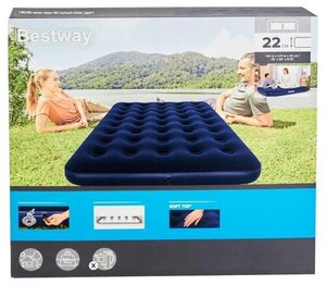 Матрас надувной Bestway Flocked AirBed 1,5-спальный, 191х137х22 см