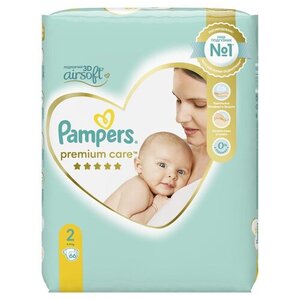 Подгузники Pampers Premium Care для малышей 4-8 кг, 2 размер, 66 шт