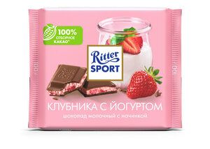 Шоколад молочный с йогуртом и клубникой ТМ Ritter Sport (Риттер спорт)