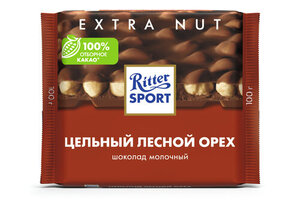 Шоколад молочный с цельным лесным орехом ТМ Ritter Sport (Риттер Спорт)