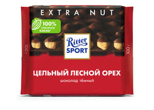 Шоколад тёмный с цельным лесным орехом ТМ Ritter Sport (Риттер Спорт)